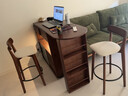 和谐都匠实木餐边柜吧台桌可伸缩收纳储物隔断一体柜客厅小户型沙发边柜 双面储物吧台餐桌组合 胡桃色【实木】 实拍图