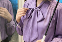 真维斯（Jeanswest）长袖衬衫女春夏上衣法式蝴蝶结气质女士职业穿搭衬衣紫色M 实拍图