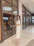 MeetMetro玛依尔轻职场西装连衣裙女2026夏新款简约通勤百褶裙温柔风裙子 浅杏【现货闪电发】 S 晒单实拍图