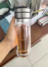 希诺（heenoor）茶水分离杯男士双层保温透明泡茶玻璃杯浓淡自控办公高档商务水杯 隔热防烫-7095本色-320ml 实拍图