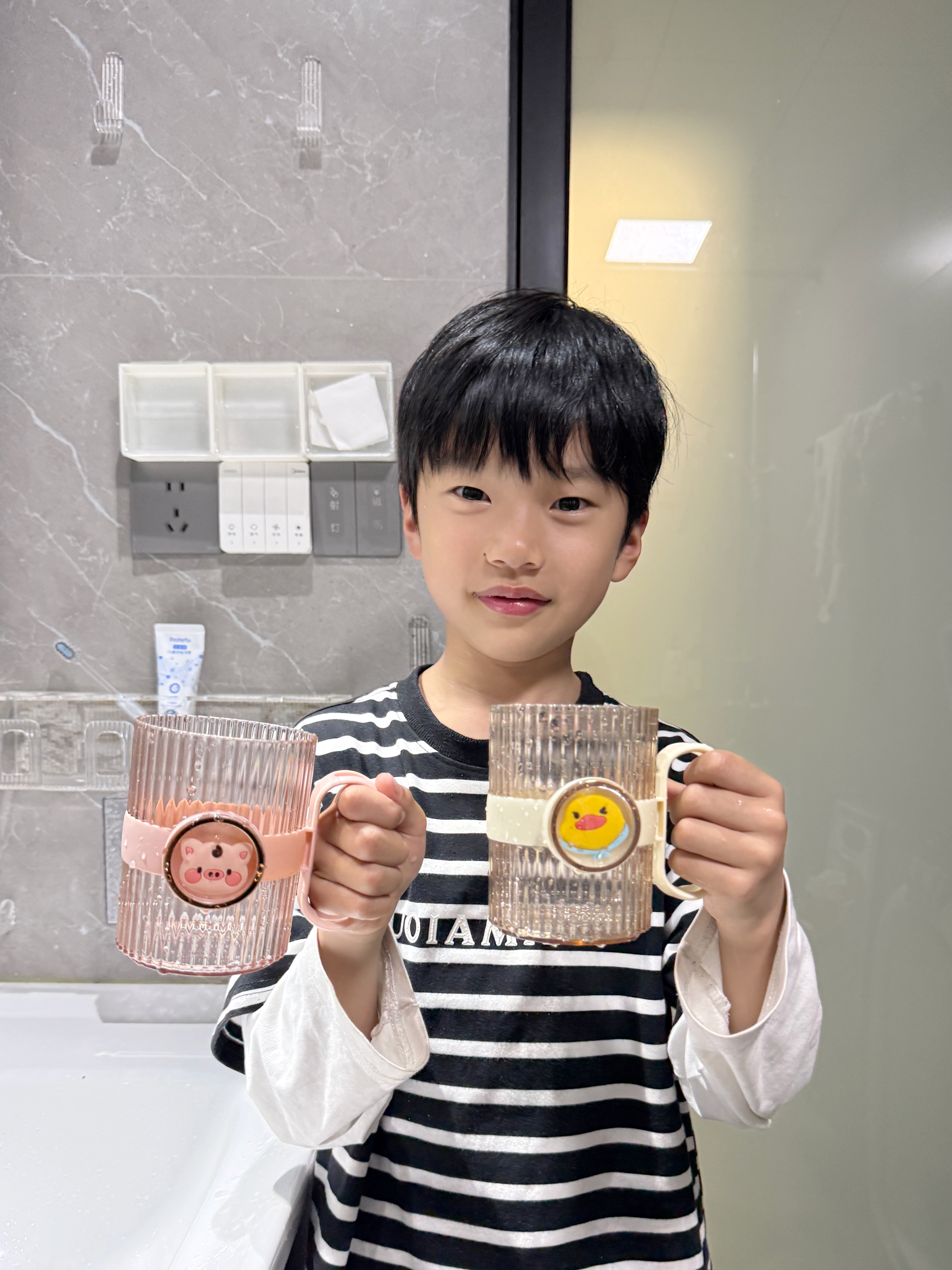 马博士儿童漱口杯刷牙杯婴儿牙刷杯子宝宝洗漱牙刷杯卡通套装2个装 实拍图