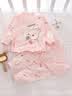 小三月新生婴儿儿衣服秋冬款秋衣秋裤分体套装开裆宝宝纯棉内衣打底春天 C1和M-977满印小熊粉 66 cm 建议11-15斤 实拍图