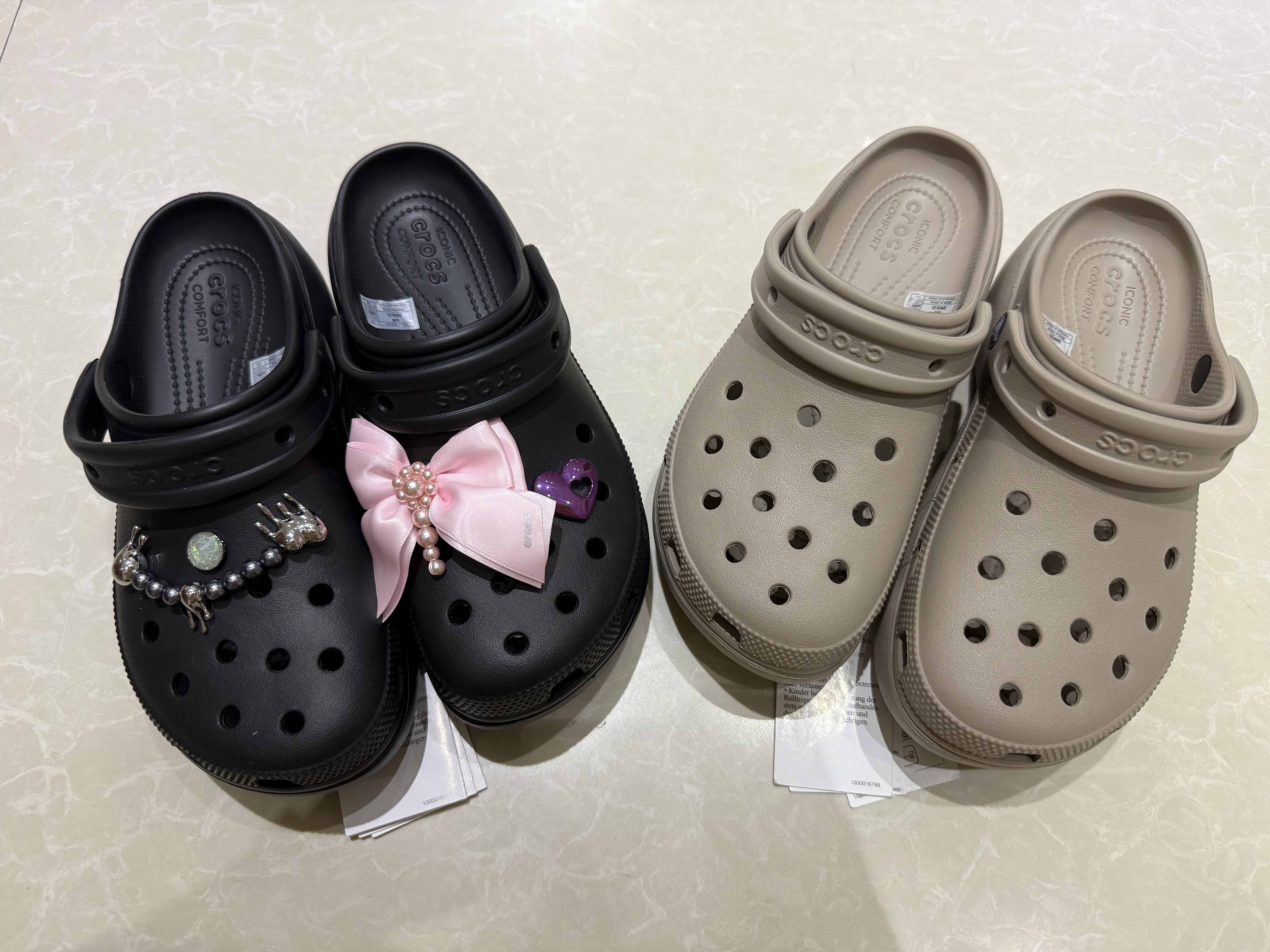 CROCS卡骆驰白鹿同款云朵洞洞鞋时尚百搭户外沙滩鞋|206750 黑色-001(含智必星) 40 (260mm) 实拍图