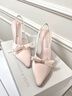 CHARLES&KEITH缎面蝴蝶结尖头高跟凉鞋女生日礼物送女友CK1-60361556 Light Pink浅粉色 39 实拍图