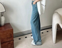 森马（Semir）森柔牛仔|商场同款牛仔裤女翻边长裤2025秋季阔腿裤103525124007A 晒单实拍图