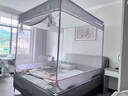 半弦月真A类抗菌防摔蚊帐架1.8x2米免安装婴儿童家用1.5大床三开门蚊帐 Pro2【银灰】A类双丝帐纱+卡扣支架 150cm*200cm*170cm 丨床笠款 实拍图