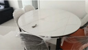奥利克丝 亮光岩板餐桌椅组合 现代简约实木餐桌可伸缩折叠圆桌吃饭桌子 亮光雪山白-黑白框架轻奢皮椅款 1.35米 一桌六椅【12MM加厚岩板】 实拍图