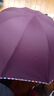 天堂伞 加大雨伞三折 晴雨两用商务伞经典格纹10骨大雨伞男女 暗紫红 实拍图