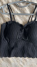 FitonTon吊带背心女夏季带胸垫蕾丝细肩带遮副乳内搭外穿打底美背内衣黑色 实拍图