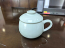 雅瓷[节日礼物]汝窑茶杯办公室陶瓷杯子带盖喝茶泡茶杯小青杯礼盒装 汝窑小青杯340ml1只 实拍图