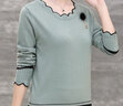 千秋诗中老年女装新款秋冬装毛线衫时尚妈妈装加大码针织毛衣打底衫女 豆绿色HF712 4XL 建议150~175斤 实拍图