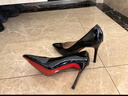 达芙妮红底黑色高跟鞋女2026新款纯欲不累脚尖头细跟气质高跟鞋女单鞋 实拍图