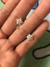 BJYLS999足银针雪花流苏耳线养耳洞纯银针耳环耳钉女轻奢高级耳饰礼物 【999足银】星芒耳线一对 实拍图