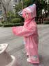 牧萌儿童雨衣男童女童幼儿园小童宝宝全身防水小学生分体斗篷式雨披 樱花粉独角兽【高领按扣+送收纳袋】 S【建议身高80-95cm】 实拍图