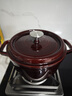 京东京造 珐琅锅 铸铁汤锅炖锅微压海鲜锅煮锅煲汤乔迁礼物 22cm珊瑚红 实拍图