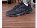 特步男鞋跑步鞋新款夏季厚底旅游透气轻便皮网面休闲运动鞋慢跑鞋子男 黑色 44 实拍图