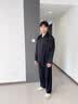 LULU CARTER王鹤棣同款男士真丝睡衣夏秋季薄款大码高端送男友家居服礼盒套装 雅黑色【长袖+长裤】  触感细腻爽滑 无感入眠 L 建议110-140斤 实拍图