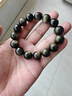 石玥珠宝精品14mm金沙天然黑曜石手串本命年转运珠佛珠水晶手链男女士款 实拍图