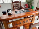 老船木茶桌椅组合家用客厅实木茶几套装办公室泡茶台一体烧水壶桌 1.6米桌+4靠背椅1船舵椅 实拍图