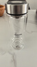 希诺抗菌玻璃杯双层防烫办公车载水杯男高档泡茶杯子XN-9303KT 360ml 实拍图