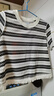 香影流苏条纹黑色t恤女短袖2026夏装新款宽松休闲风正肩圆领上衣 黑色 M 160/84A/95-110斤 实拍图