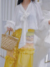 两三事梵高艺术 织梦白鸟 春季新款复古蕾丝拼接灯笼袖衬衫女 白色 S 晒单实拍图