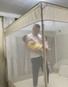 半弦月真A类抗菌防摔蚊帐架1.8x2米免安装婴儿童家用1.5大床三开门蚊帐 【米白】A类双丝帐纱+卡扣支架 200cm*220cm*170cm 丨床笠款 实拍图