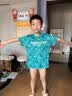 ASK JUNIOR男童短袖T恤夏季儿童不规则条纹中大童速干打底衫上衣童装 绿色 实拍图