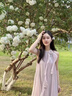 花花公子（PLAYBOY）法式气质挂脖连衣裙女夏季2026新款海边度假风气质收腰显瘦长裙子 紫色 L 110-125斤 实拍图