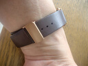 添赋适用于华为B7真皮手环表带华为B6 B3手环表带腕带b7 b6手环商务头层牛皮折叠扣针扣表带替换带 棕色-玫金折叠扣 b7/b6/b3-16mm 实拍图