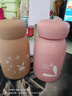 【京东物流送货上门】萌萌兔卡通水杯女牛奶玻璃杯创意便携杯子 粉色+咖色 330ml 2只 实拍图