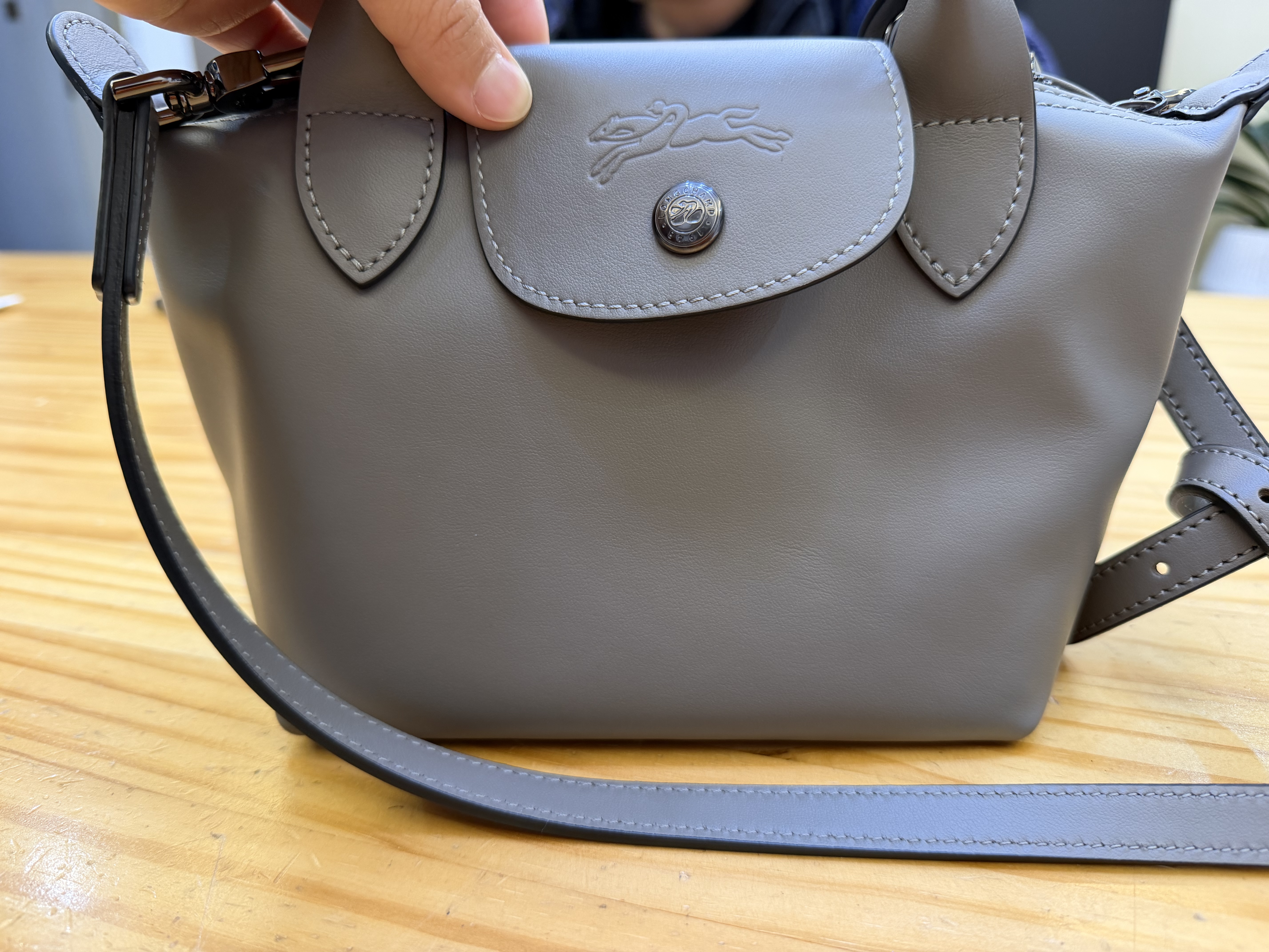 珑骧（LONGCHAMP）迷你女士灰色牛皮斜挎可拆卸手提包L1500987P55女包礼物 实拍图