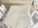 奥利克丝 亮光岩板餐桌椅组合 现代简约实木餐桌可伸缩折叠圆桌吃饭桌子 白+白框架205#木椅款-哑光雪山白 1.35米 一桌六椅【12MM加厚岩板】 实拍图