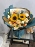 艾斯维娜鲜花速递向日葵混搭花束生日礼物全国同城配送 向日葵香槟韩式花束 实拍图