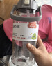希乐大容量水杯子男女户外健身吸管杯tritan材质塑料杯1.5L灰-2219 实拍图