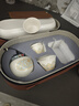 瓷牌茗茶具（cipaiming teaset）旅行茶具套装户外便携式陶瓷快客杯一壶四杯办公室功夫茶壶泡茶 白古茗1壶4杯+罐盘+棕皮包+巾夹 实拍图