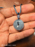 朱梦缘平安扣项链海蓝宝吊坠男女士天然水晶锁骨链马年本命年情人节礼物 平安扣吊坠-蓝色挂绳款-配CMA证书 实拍图