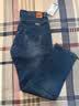 真维斯（Jeanswest）牛仔裤男2026春夏柔软棉弹修身小脚裤潮流时尚印花男长裤中蓝32 实拍图
