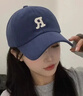 【热巴同款】加大棒球帽帽子男女大头围显脸小春夏字母百搭棒球帽 刺绣款-蓝色 实拍图