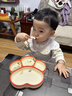 COOKSS 宝宝餐盘硅胶婴儿学吃饭分格儿童餐具辅食碗餐盘带吸盘 双拼橙 实拍图