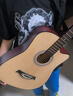 维卡斯（WEIKASI）民谣吉他初学者木吉他单板新手入门练习琴guitar吉它学生男女乐器 38英寸原木色+礼包【初学推荐】 实拍图