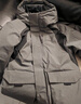 阿迪达斯25年冬款灰色派克羽绒服  商务通勤600蓬男士休闲羽绒连帽夹克 实拍图