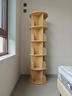 实木旋转书架360度一体靠墙可移动转拐角书柜卧室床头落地置物架 五层1.6m高_原木色_免漆松木 实拍图