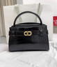 CHARLES&KEITH鳄鱼纹凯莉包手提斜挎婚包包女包生日礼物CK2-50270880-1 Black黑色 S 实拍图