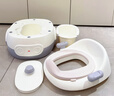 日康（rikang）儿童马桶1-3-6岁 坐便器加高前挡 PU软垫三合一功能 灰色X2004-8 实拍图