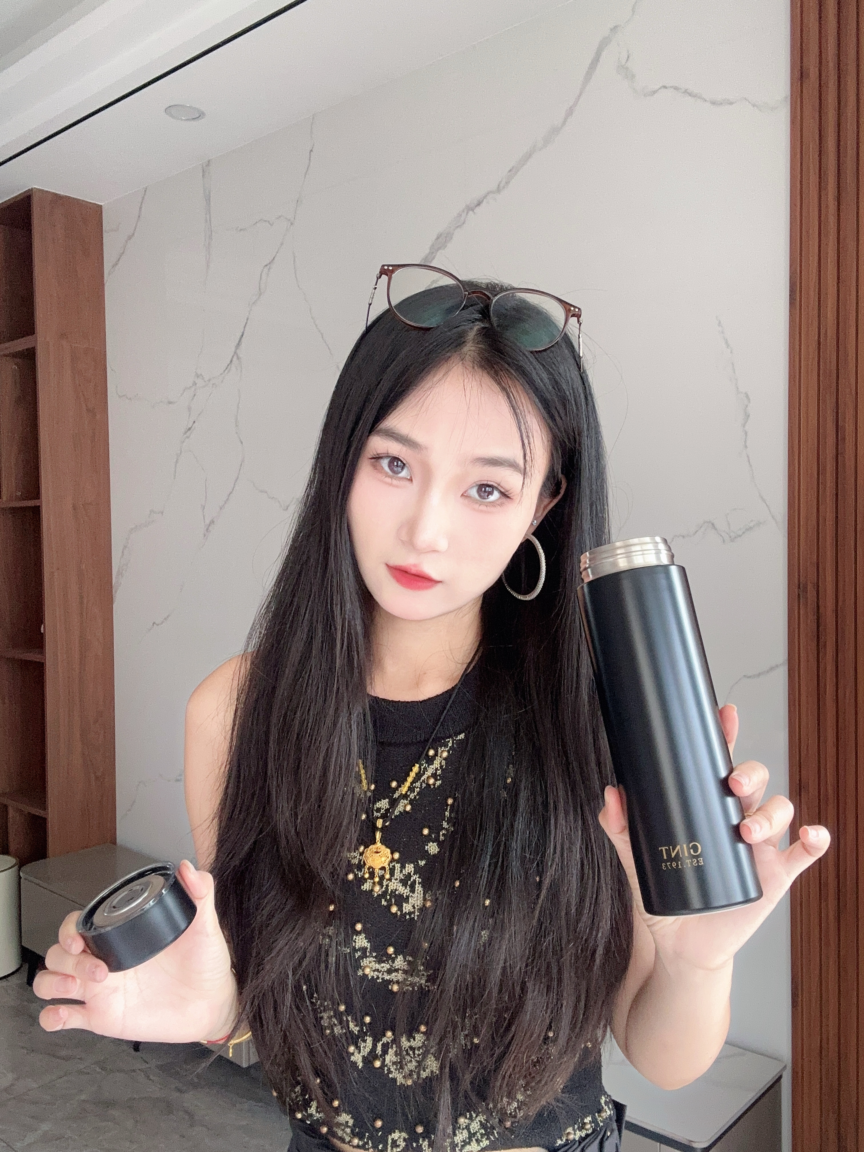 GINT保温杯男女士316不锈钢茶水分离商务水杯简约便携定制水杯子 实拍图