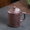 八玺（BAXI）宜兴纯手工紫砂杯带盖办公杯男士泡茶杯紫砂茶杯茶具送礼物大容量 山水紫泥飞把紫砂杯 500ml 名家邹耀明老师制 买一得多/证书礼盒齐全 实拍图