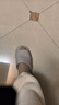 MUJI男女通用 水洗棉厚底拖鞋 无性别 男鞋女鞋 前开/藏青色条纹 5S 23 cm/S/36码（2.0） 实拍图