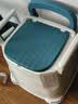 灏琦移动马桶老年人坐便器老人孕妇卧室内马桶便携坐便椅成人用便盆 【硬垫款+软靠背】-轻奢蓝 实拍图