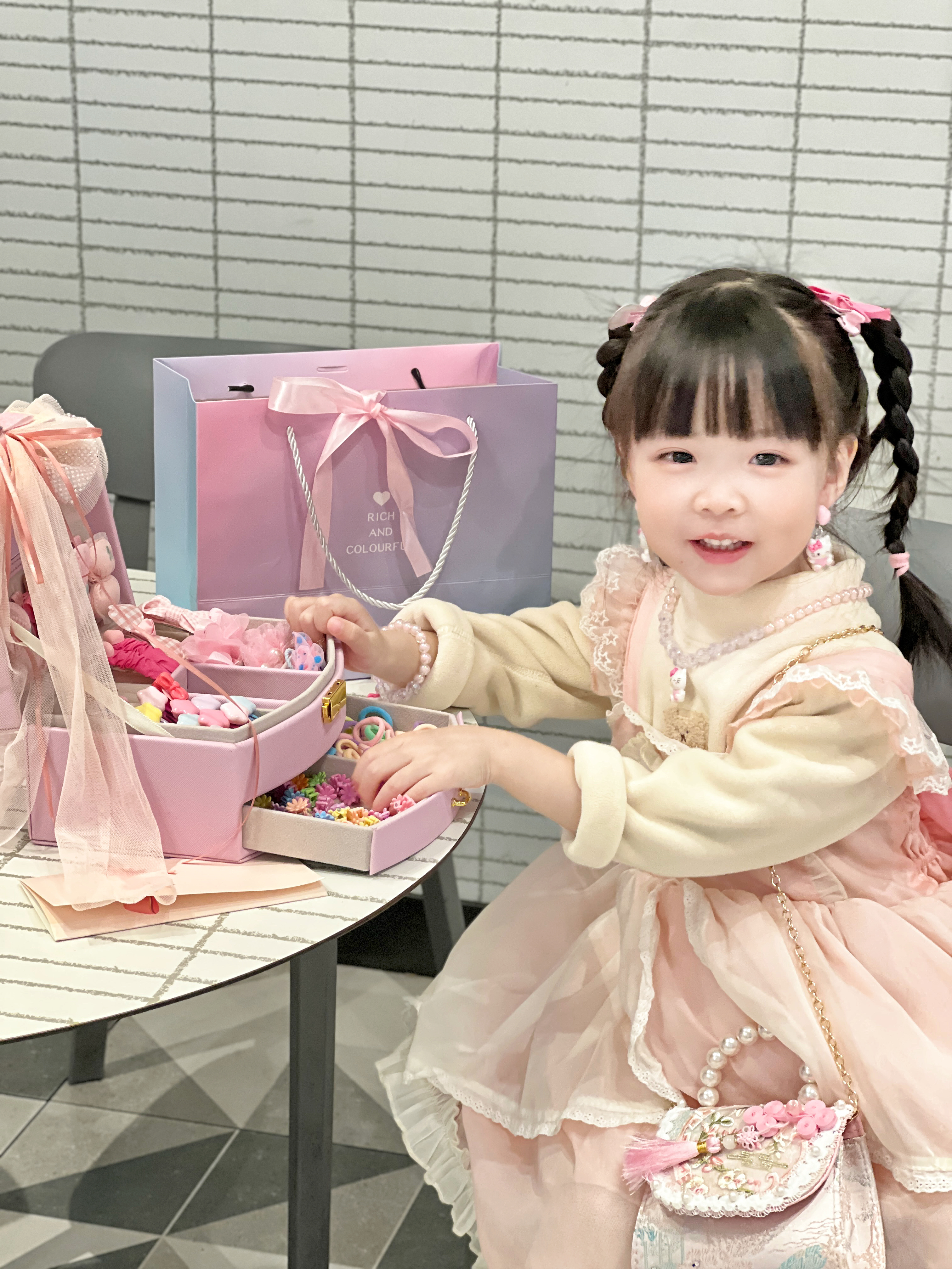 Buudon Box公主发饰发夹礼盒套装女孩生日礼物儿童女童首饰盒diy头饰玩具 实拍图